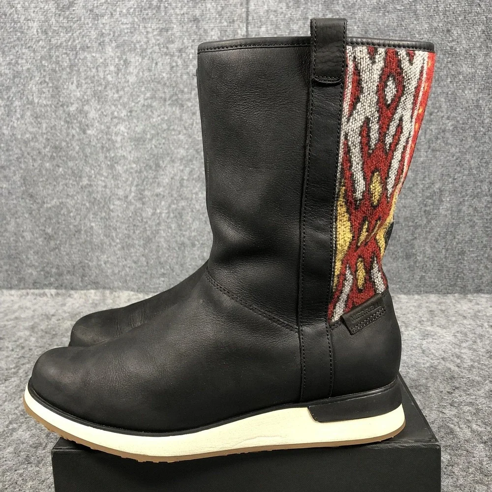 Merrell Boots Women's Size 9 Black Mid Calf Wedge Geometric Knit Back‎ Casual